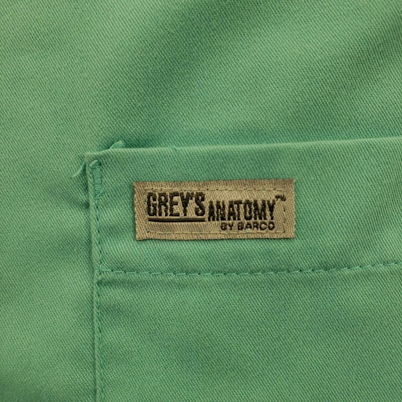 Greys Anatomy Shirt Mens XS Blue V Neck medical Adjustable Scrub Top Pocket - Picture 5 of 14